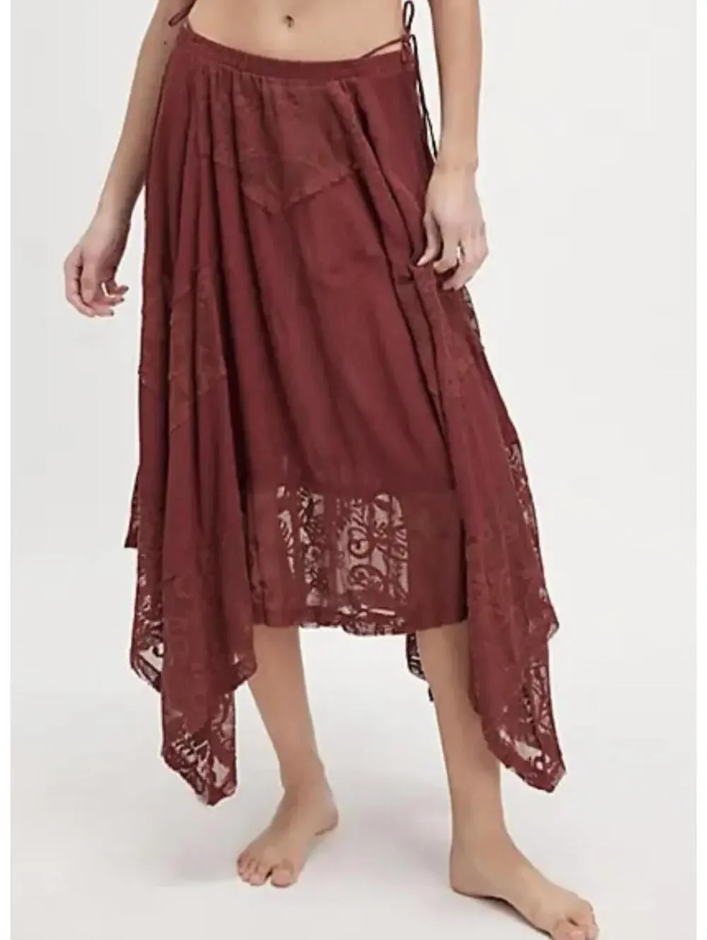 Free People Intimately Sunny Meadows Convertible Lace Boho Skirt -Large, NWT